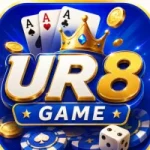 UR8 Game APK home screen showing blue gaming lobby, wallet balance, popular game categories, deposit and withdrawal options for Pakistani Android users.